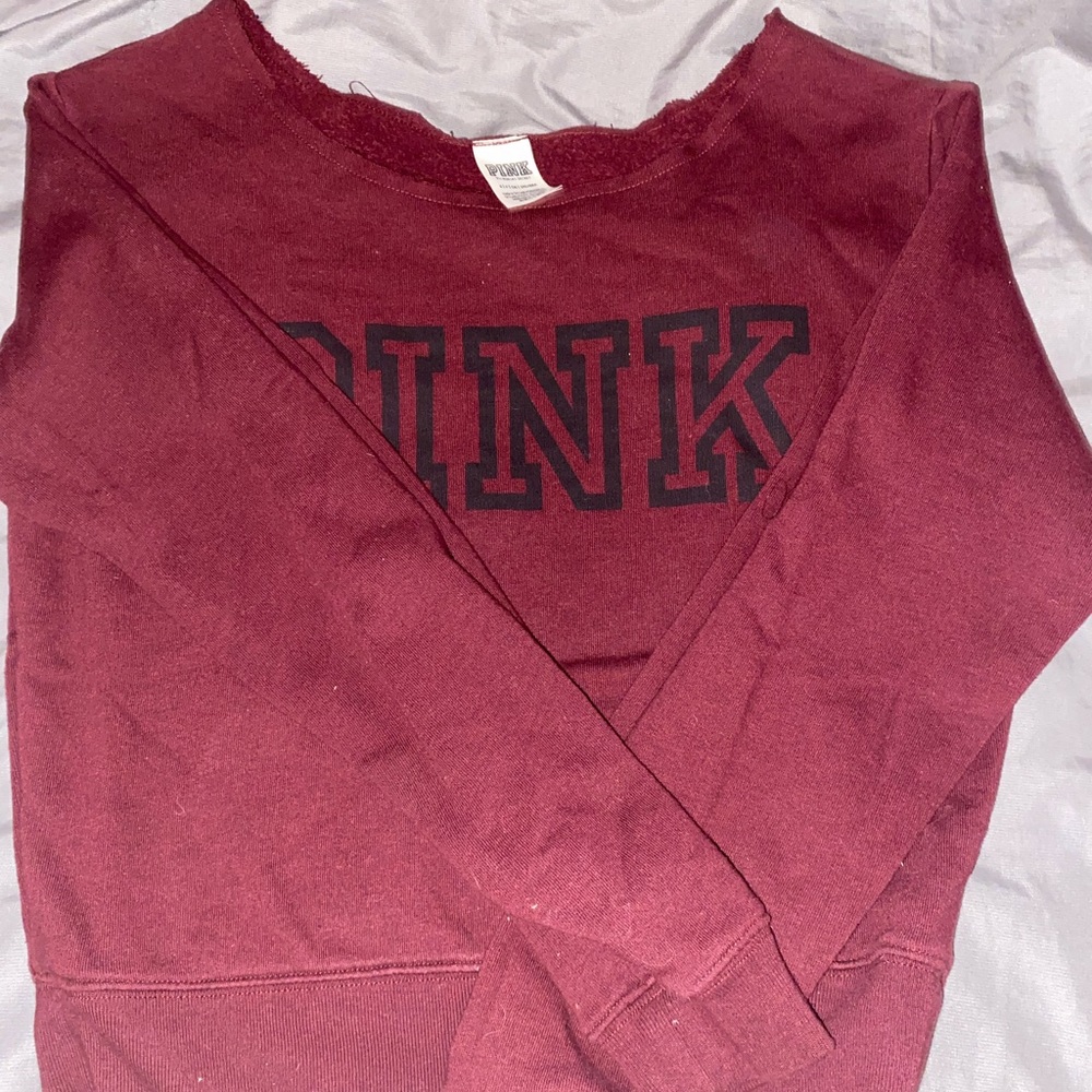Maroon off the shoulder long sleeve